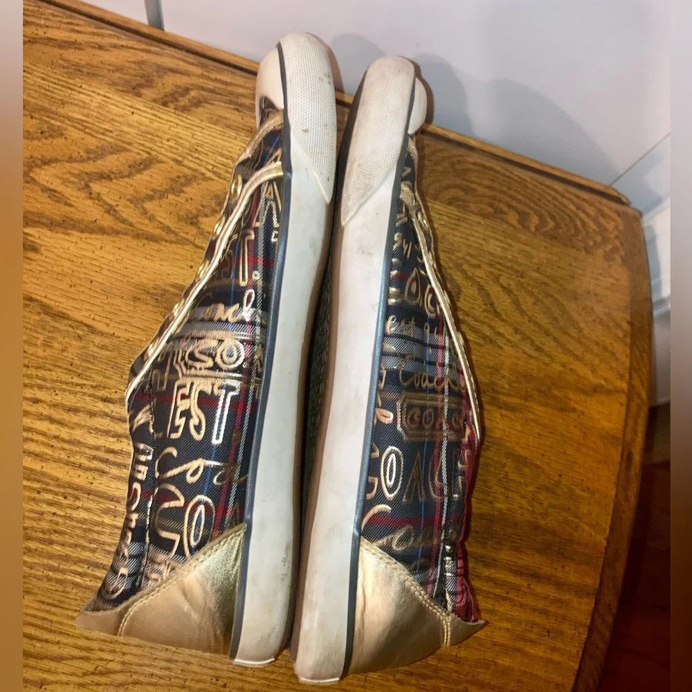 Coach Barrett Tartan Graffiti Sneakers 8.5
